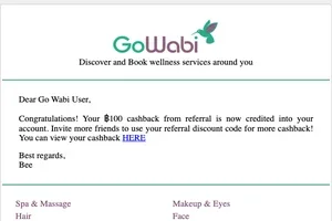 Your cashback from referral is now credited into your account!