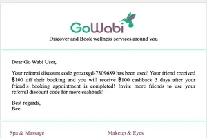 Your referral discount code has been used!