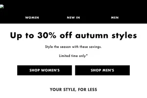 Up to 30% off autumn styles