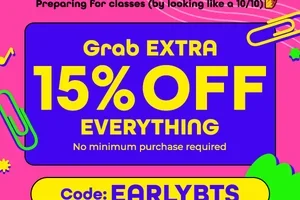 Hurry, ends soon! ⏳ Take an extra 15% OFF – no minimum spend