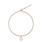 Heart Hanging Shape Rose Gold Charm + Snake Bracelet RG