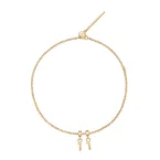 Number Gold Charm + Chain Bracelet G