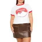 Plus Size Coca-Cola Ringer Baby Tee