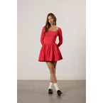 Scoop-Neck Mini Skater Dress