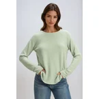 Waffle Knit Long-Sleeve Top
