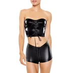 Faux Leather Lingerie Tube Top