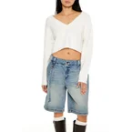 Crossover Mock Wrap Sweater