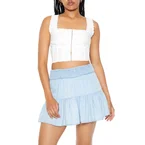 Lace-Trim Corset Crop Top