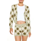 Argyle Cardigan Sweater