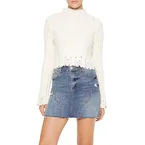Distressed Mock Neck Sweater