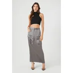 Satin Cargo Maxi Skirt