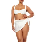 Plus Size Swim Cover-Up Mini Skirt