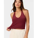 เสื้อกล้ามผู้หญิง Modal Rib Built-In Bra Halter