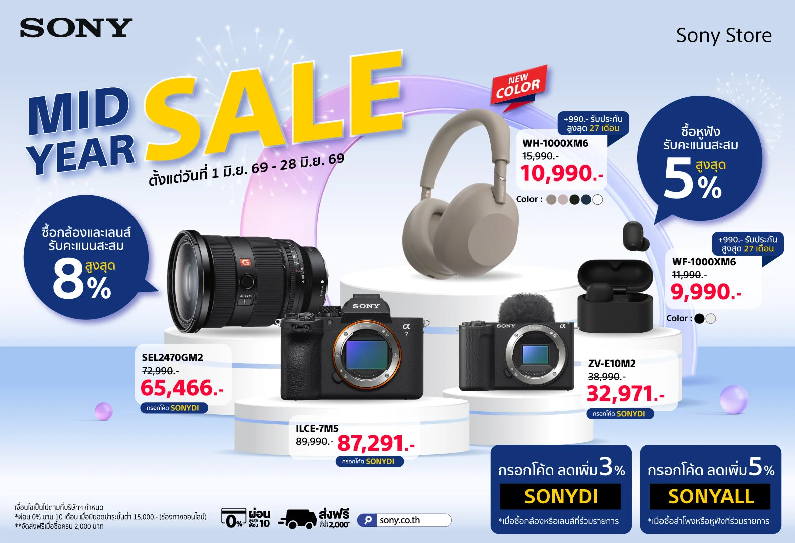 Proof of coupon - Sony - โคดสวนลด Sony: [[ลดเพม 5%]] สำหรบสนคารวมรายการ